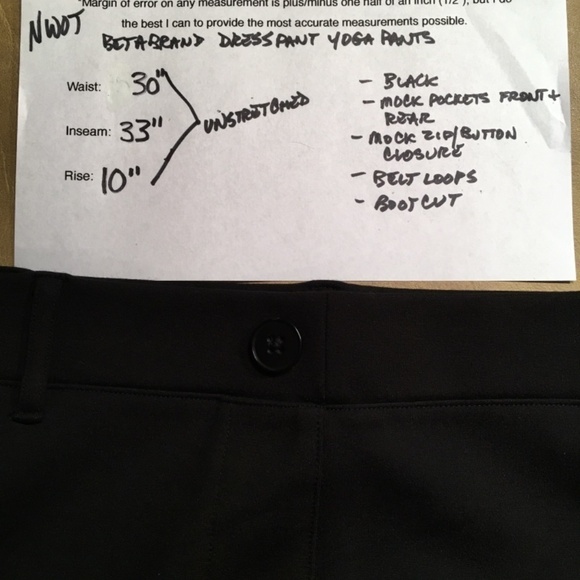 Betabrand DRESS PANT YOGA PANTS, NWOT, Bootcut, BLACK, Size M - Picture 7 of 7